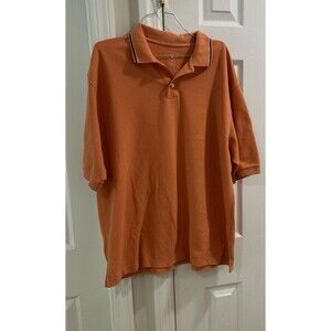 Cool 18 Husky Men  XL Orange Polo Shirt Short Sleeve Cotton Blend